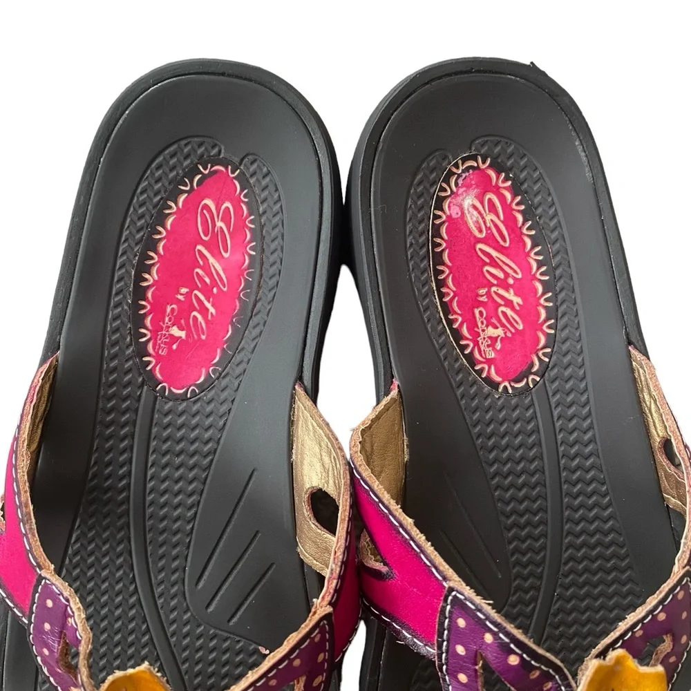 Corkys Elite Floral Leather Mule Close Toed Slide Sandals 7